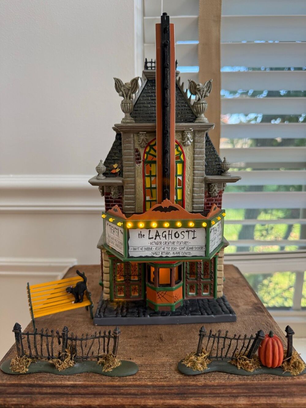 Vintage Department 56 Snow Village Halloween LaGhosti Movie Theater Item No. 56.